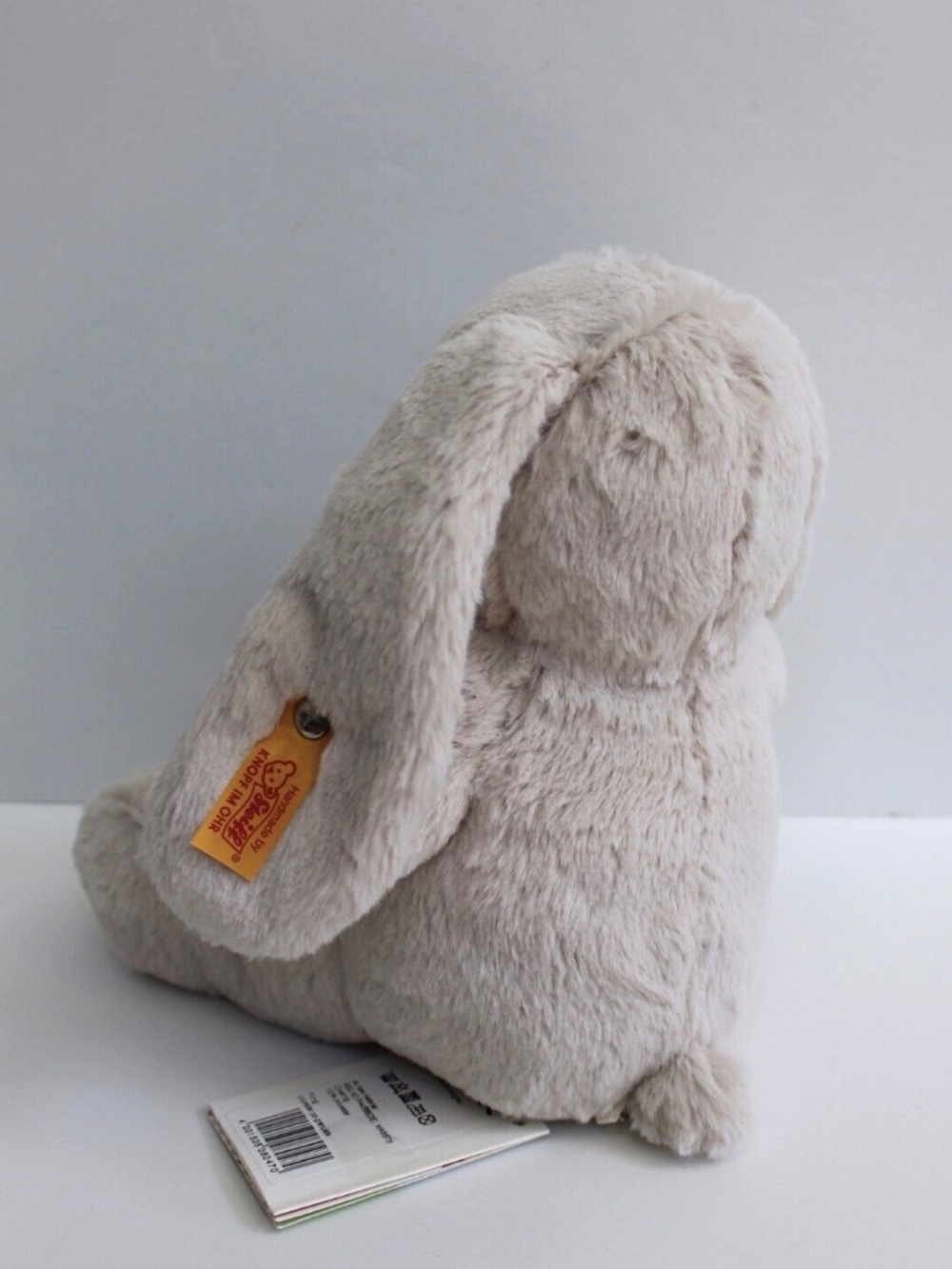 Steiff Hoppie Hase Hare Bunny Light Gray Plush Stuffed Animal Lovey 11" NEW - Picture 4 of 8